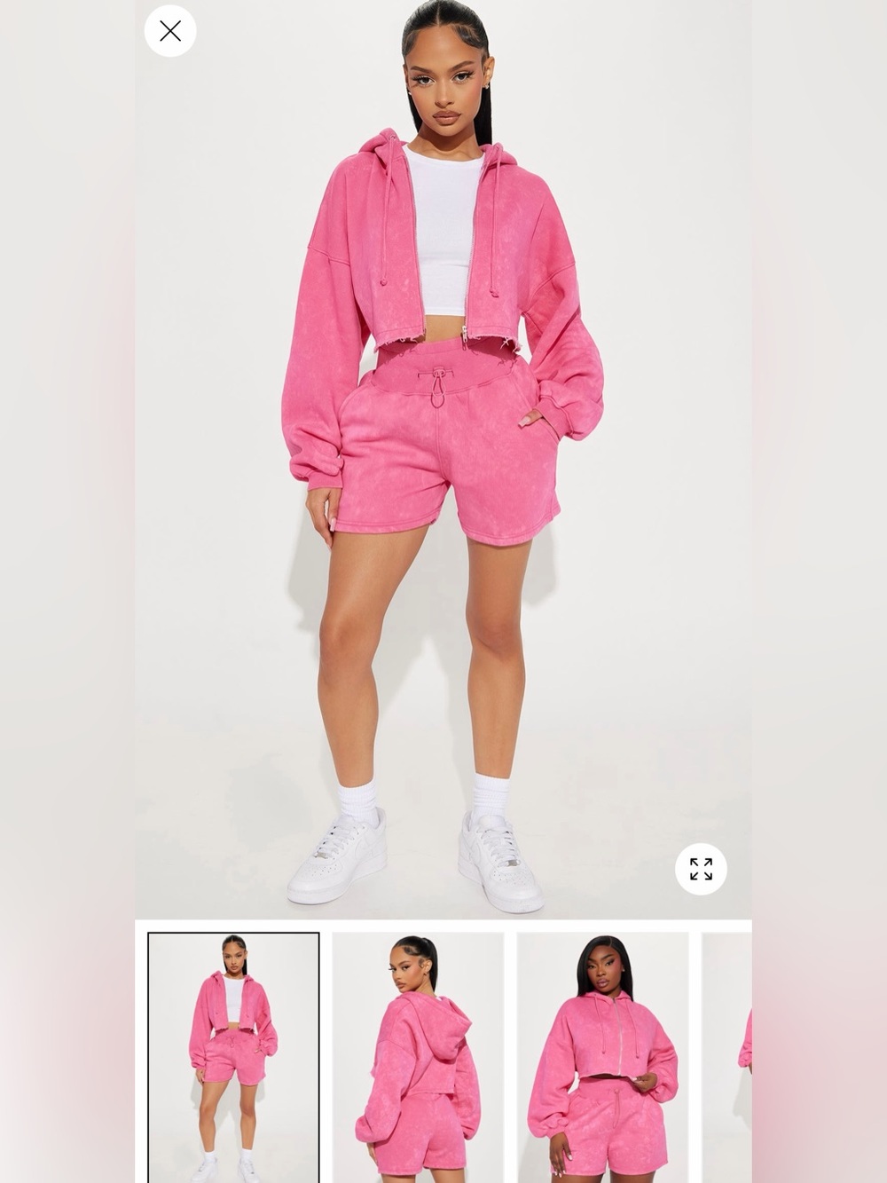Fashion Nova Hot Pink High-Waist Drawstring Bermuda Shorts